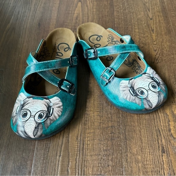 Calceo elephant teal clogs - Picture 1 of 1